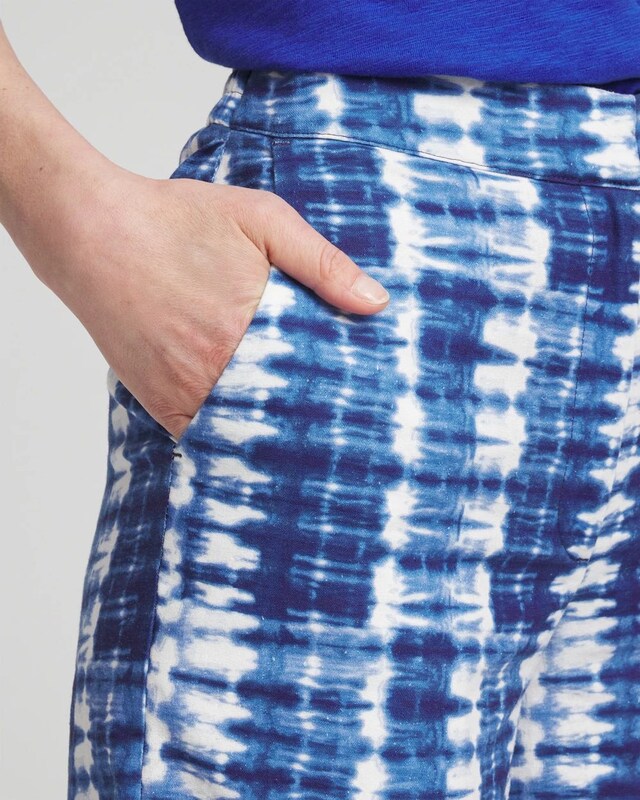 Tie-Dye Linen Cropped Pants - image 4